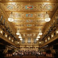 Italian conductor Riccardo Muti conducts the Vienna Philharmonic during a rehearsal for the New Year's Concert 2025 in the Golden Hall at...