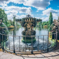 italian gardens fountain with statues, kensington gardens, london, united kingdom - garden decoration stock pictures, royalty-free photos & images