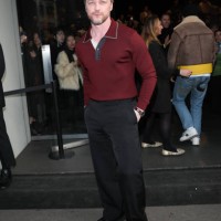 James McAvoy arrives at the Dolce & Gabbana fashion show during the Milan Menswear Fall/Winter 2025 - 2026 Fashion Week on January 18, 2025 in Milan,...