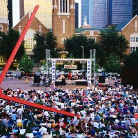 jazz under the stars outdoor concert, dallas museum of art. - concert stock pictures, royalty-free photos & images