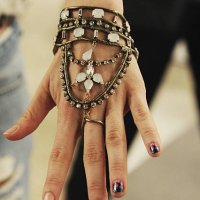 Jewelry and fingernail detail seen on DJ Henri during Art Basel Miami Beach on December 3, 2014 in Miami Beach, Florida.