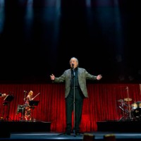 Joan Manuel Serrat performs in concert at Palau Sant Jordi on December 23, 2022 in Barcelona, Spain. The singer-songwriter ends his career on stage...