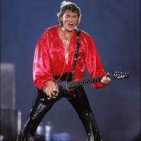 Johnny Hallyday's concert at the "Parc des Princes" for his 50th birthday in Paris, France on June 18, 1993 - Johnny Hallyday on stage.