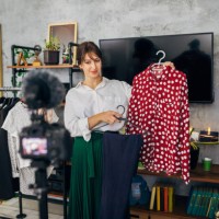 joyful fashion blogger sharing some tips, how her followers can improve theis style for a spring season - fashion stock pictures, royalty-free photos & images