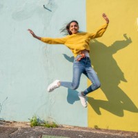 jump! - fashion stock pictures, royalty-free photos & images