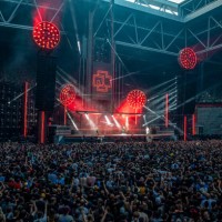 June 2022, North Rhine-Westphalia, Duesseldorf: Rammstein lead singer Till Lindemann performs on stage. Rammstein are on tour in Germany with their...