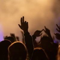 June 2024, Baden-Württemberg, Neuhausen ob Eck: Festival visitors watch a concert by the band K.I.Z. On the grounds of the Southside Festival. The...