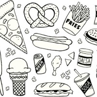 junk food doodles - food stock illustrations