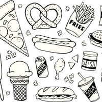 junk food doodles - junk food stock illustrations