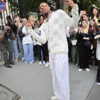 Justin Jefferson attends the Amiri Menswear Spring/Summer 2025 show as part of Paris Fashion Week on June 20, 2024 in Paris, France.