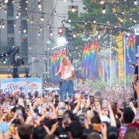 Karol G is seen performing at the Citi Concert Series for the 'Today' show at the Rockefeller Plaza on June 30, 2023 in New York City.