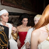 Kendall Jenner Backstage at the Schiaparelli fashion show at the Italian Embassy Residence in Paris during Paris Fashion Week, September 28 2023.