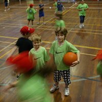 Kids are eating junk food and are becoming fatter but also fitter. Pictured are Lewis left and Ewen Cameron right taking part in Camp Autralia,...