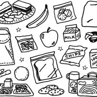 kids lunch - food stock illustrations