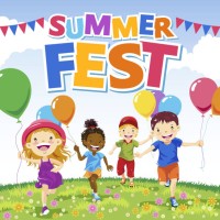 kids summer fest - garden decoration stock illustrations