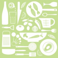 kitchen collection - food stock illustrations