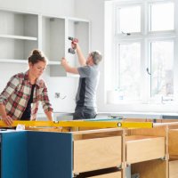 kitchen fitters - home decoration stock pictures, royalty-free photos & images