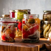kitchen pantry. making pickled tomatoes - food stock pictures, royalty-free photos & images