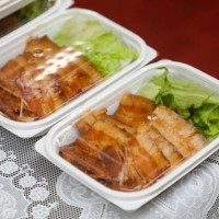 korean cuisine to-go: braised pork belly - junk food stock pictures, royalty-free photos & images