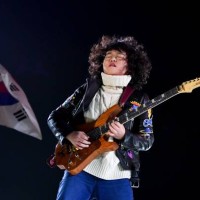 Korean musician Yang Tae-hwan performs during the closing ceremony of the Pyeongchang 2018 Winter Olympic Games at the Pyeongchang Stadium on...