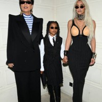 Kris Jenner, North West and Kim Kardashian attend the Jean-Paul Gaultier Haute Couture Fall Winter 2022 2023 show as part of Paris Fashion Week on...