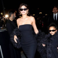Kylie Jenner and Stormi Webster attend the Valentino Haute Couture Spring/Summer 2024 show as part of Paris Fashion Week on January 24, 2024 in...