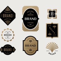 labels badges and frames - fashion stock illustrations