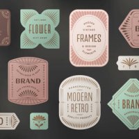 labels badges and frames - home decoration stock illustrations