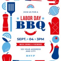labor day bbq party background. - food stock illustrations