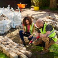 landscape designer with contractor - home decoration stock pictures, royalty-free photos & images