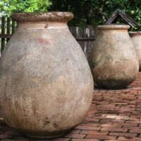 large clay pots, le francois, martinique - garden decoration stock pictures, royalty-free photos & images