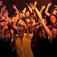 large crowd pointing at camera - concert stock pictures, royalty-free photos & images