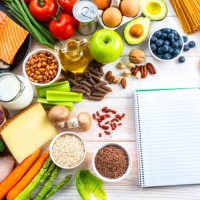 large group of food and blank note pad - food stock pictures, royalty-free photos & images