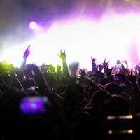 large group of people enjoying at music festival - concert stock pictures, royalty-free photos & images