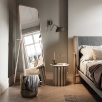 large mirror in the corner of bedroom - home decoration stock pictures, royalty-free photos & images