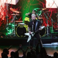 Lars Ulrich and James Hetfield of Metallica perform onstage during Metallica's All Within My Hands Foundation Presented by the Helping Hands Concert...