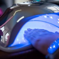 led light for nail drying - nails art stock pictures, royalty-free photos & images