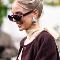 Leonie Hanne is seen wearing Celine sunglasses outside the Zimmermann show during Womenswear Spring/Summer 2025 as part of Paris Fashion Week on...