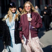 Leonie Sophie Hanne wearing bordeaux jacket is seen outside Lacoste on February 28, 2018 in Paris, France.