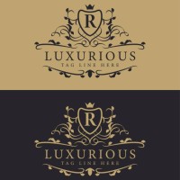 letter r royal luxury brand symbol design template - fashion stock illustrations