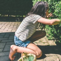 little girl looking for hidden easter eggs - garden decoration stock pictures, royalty-free photos & images