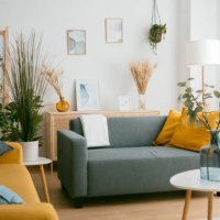 living room in a bright modern house open floor plan minimalist style. - home decoration stock pictures, royalty-free photos & images