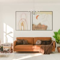 living room in boho style - home decoration stock pictures, royalty-free photos & images