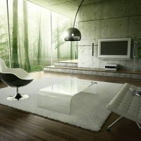 living room in the forest - home decoration stock pictures, royalty-free photos & images