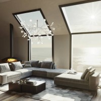 living room interior with sea view - home decoration stock pictures, royalty-free photos & images