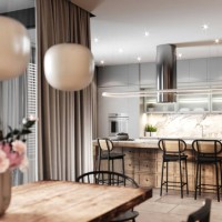 loft kitchen interior - home decoration stock pictures, royalty-free photos & images