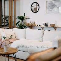 loft living room interior with modern, stylish and cozy design - home decoration stock pictures, royalty-free photos & images