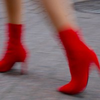 low section of woman walking on road - fashion stock pictures, royalty-free photos & images