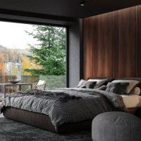 luxurious and dark apartment master bedroom interior - home decoration stock pictures, royalty-free photos & images