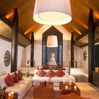 luxurious asian dining room in a tropical villa - home decoration stock pictures, royalty-free photos & images